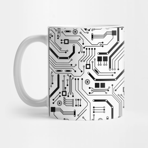 Black and White Circuit Board Design by Brobocop